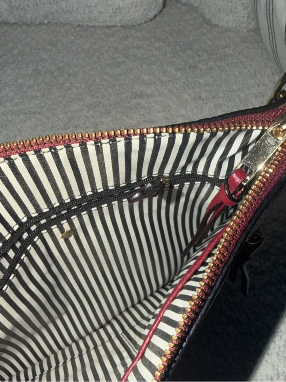 kate spade Pebbled Leather Crossbody in Burgundy Red with Gold Hardware